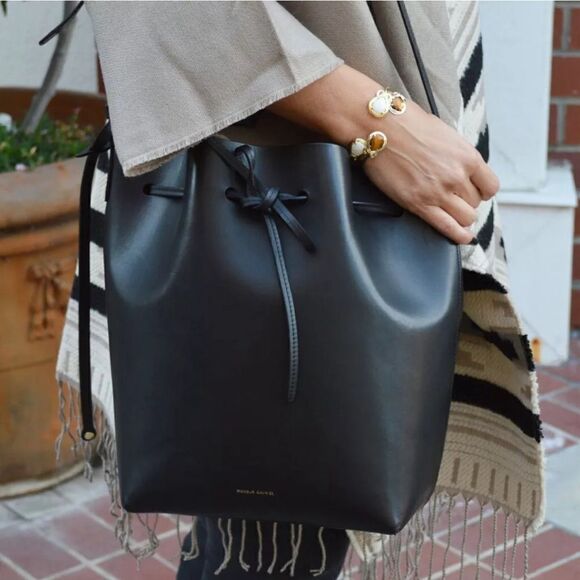 Mansur Gavriel Black Flamma mini bucket Bag - Picture 5 of 15